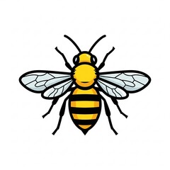 bee on white background generative ai 