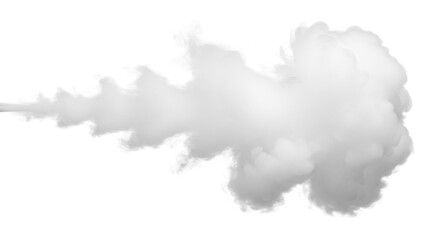 Pristine, wispy white smoke with a clear density gradient, billowing and drifting against a clean white studio background with uniform lighting and no shadows, pure ethereal beauty concept
