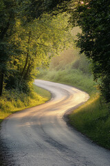 road in autumn forest