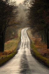 road in the morning