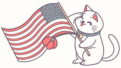 Cute Playful Cat in a Veterans Day world – Honoring Heroes palette vector