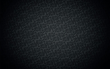 WebElegant black not seamless background in classic floral damask style. Monochromatic luxury pattern for web, cards, invitations, stationery. Inspired by Arabic or Victorian styles