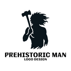 Prehistoric Man Vector Logo Design 
