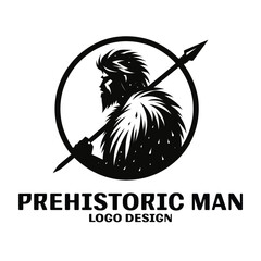 Prehistoric Man Vector Logo Design 