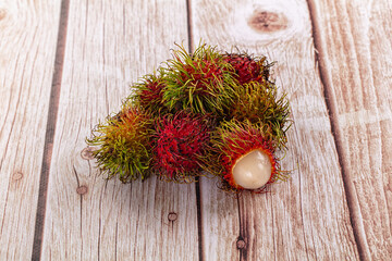Organic tropical sweet Rambutan fruit