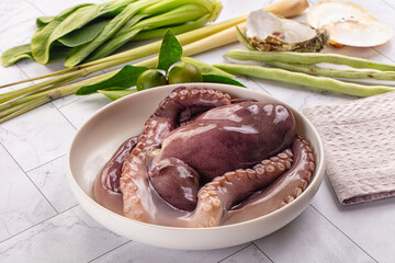 Gourmet luxury raw wild octopus