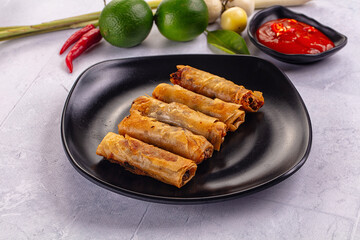 Stuffed Vietnamese Nem roll with meat