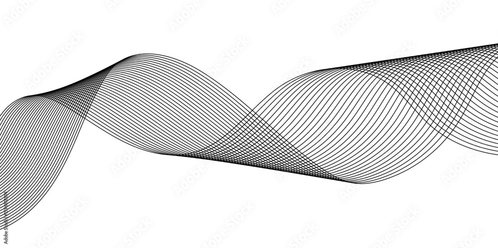 Poster abstract technology lines on white background. undulate grey wave swirl, frequency sound wave, twist