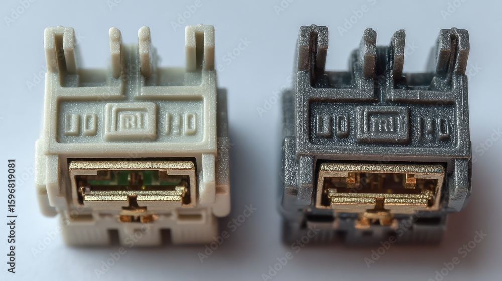 Poster exploring the differences between rj45 and rj11 connectors - a side by side comparison