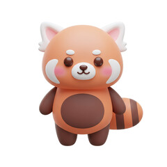 Obraz premium Cute red panda 3d cartoon character