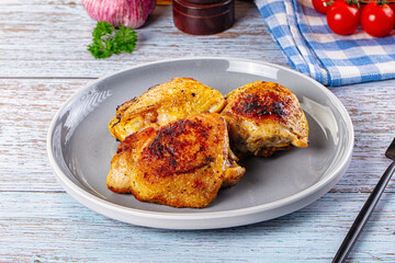 Roasted chicken thighs with spices