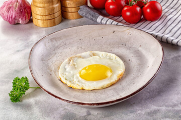 Roasted one egg for breakfast