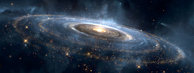 Obraz premium Corps c?leste avec anneau brillant dans l??nivers -