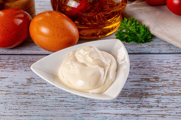 Homemade mayonnaise sauce dip cream