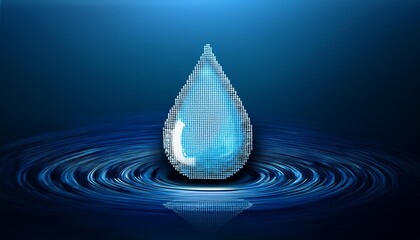 drop of water pixel art illustration