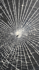 Cracked glass texture with radial fracture lines   -