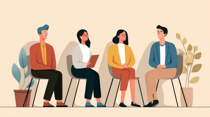 Recruiters checking the candidate during a job interview at office, no logos, no brands