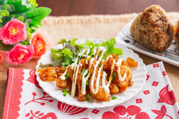 ヤゲン軟骨の唐揚げ　マヨネーズがけ