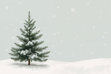 Obraz premium Snowy Christmas Tree In Winter