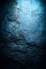 Dark blue grainy concrete wall texture background -