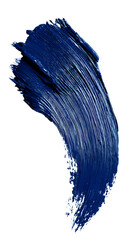 Dark blue paintbrush stroke isolated   -