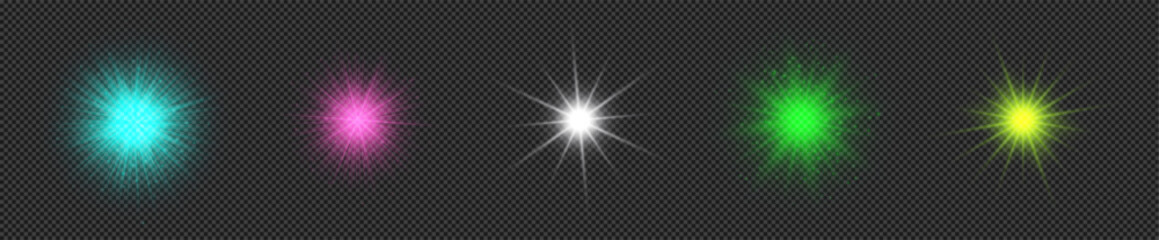 Set of light effects of lens flares