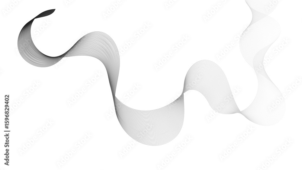 Poster abstract backdrop with grey wave gradient lines