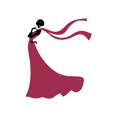 woman in red dress with fashion logo, Beauty parlour, fashion house, modeling, jewellery, design, style, jeans, jacket, shoes, 