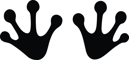 Frog footprints vector black silhouette print design