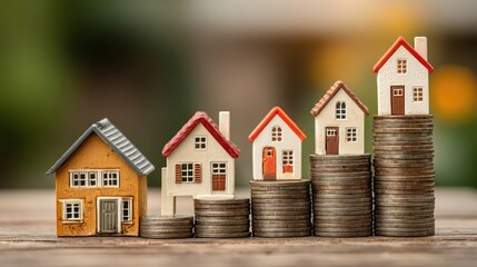 Housing market trends showing increasing property value and financial forecasts, focused on real estate investment and economic growth