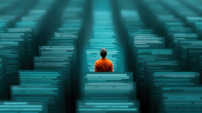 HR manager evaluating resumes and applicant data on digital platform for recruitment, job applications, talent search, and employment analytics - Powered by Adobe