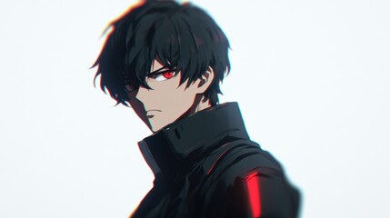 Intriguing anime character portrait, a dark figure.