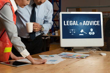 Smart legal advice website for people searching for brisk law knowledge in digital device screen...
