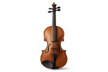Classic wooden violin isolated on transparent background with clipping path, perfect for music-themed projects