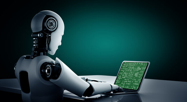 Mathematic equations and modish formula on computer screen showing concept of science and education - Powered by Adobe