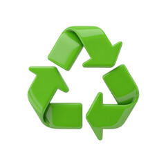 Obraz premium Green recycling symbol for eco-friendly environment and sustainability awareness in waste management