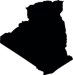  Algeria map silhouett white background