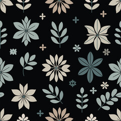 Elegant Seamless Floral Pattern &ndash; Vintage Hand-Drawn Flowers in Soft Pastel Tones.