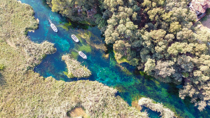 Akyaka - Mugla - Turkey, October 28, 2024, Akyaka River view in Akyaka Village of Turkey.
