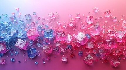 Copy space floating colorful cubes.