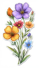 This artwork features a delightful arrangement of colorful spring flowers displaying a variety of shapes and shades perfect for adding a touch of natures beauty to any space