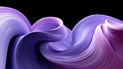 Abstract swirling forms in vibrant purple and violet hues