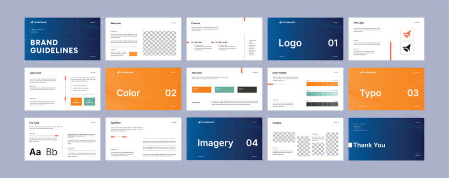 Brand Identity Guideline Template | Clean Corporate Branding Manual | Simple Branding Strategy Document with Logo, Typography, and Color Palette | Logo guideline book.