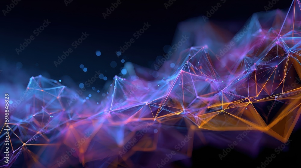 Poster big data visualization. abstract polygonal space. modern futuristic virtual abstract background. gra