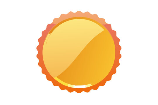 Golden seal vector graphic for badges and awards with a shiny yellow design