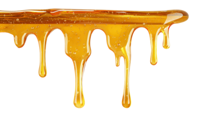 Golden Honey Drip on Transparent Backdrop Natural Sweetener Dessert Topping Ingredient