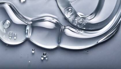 liquid transparent gel grey background
