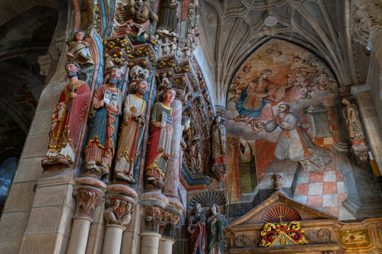 Portico of Paradise of Ourense Cathedral, dedicated to Saint Martin, in the province of Ourense, in the autonomous community of Galicia. Spain. Europe.