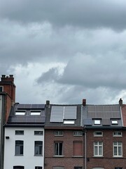 Retrofitted solar panels on roof