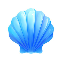 A radiant, translucent blue seashell, pristine and captivating.